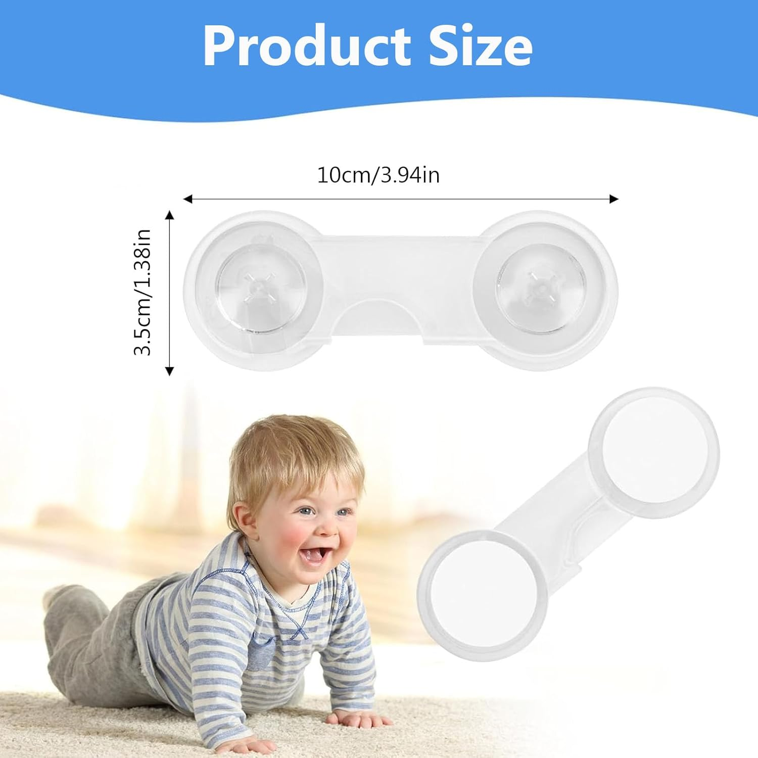 JIAYUYUARPY 10 Pack Child Safety Cabinet Locks Suitable for Securing Fridges, Cabinets, Drawers, and Toilets image number 1