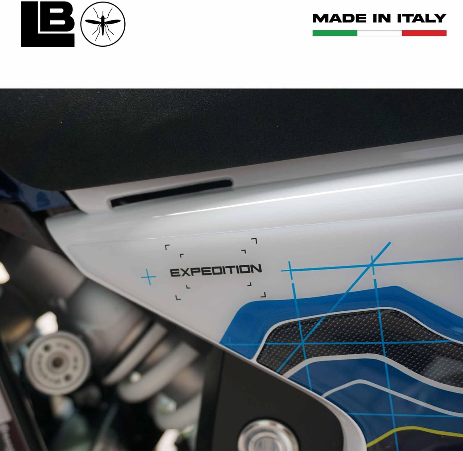 Labelbike - 3D Stickers Motorcycle Tail Side Decorations and Protections in Resin Compatible with Husqvarna Norden 901 2023 - Color Blue Carbon White Yellow image number 5