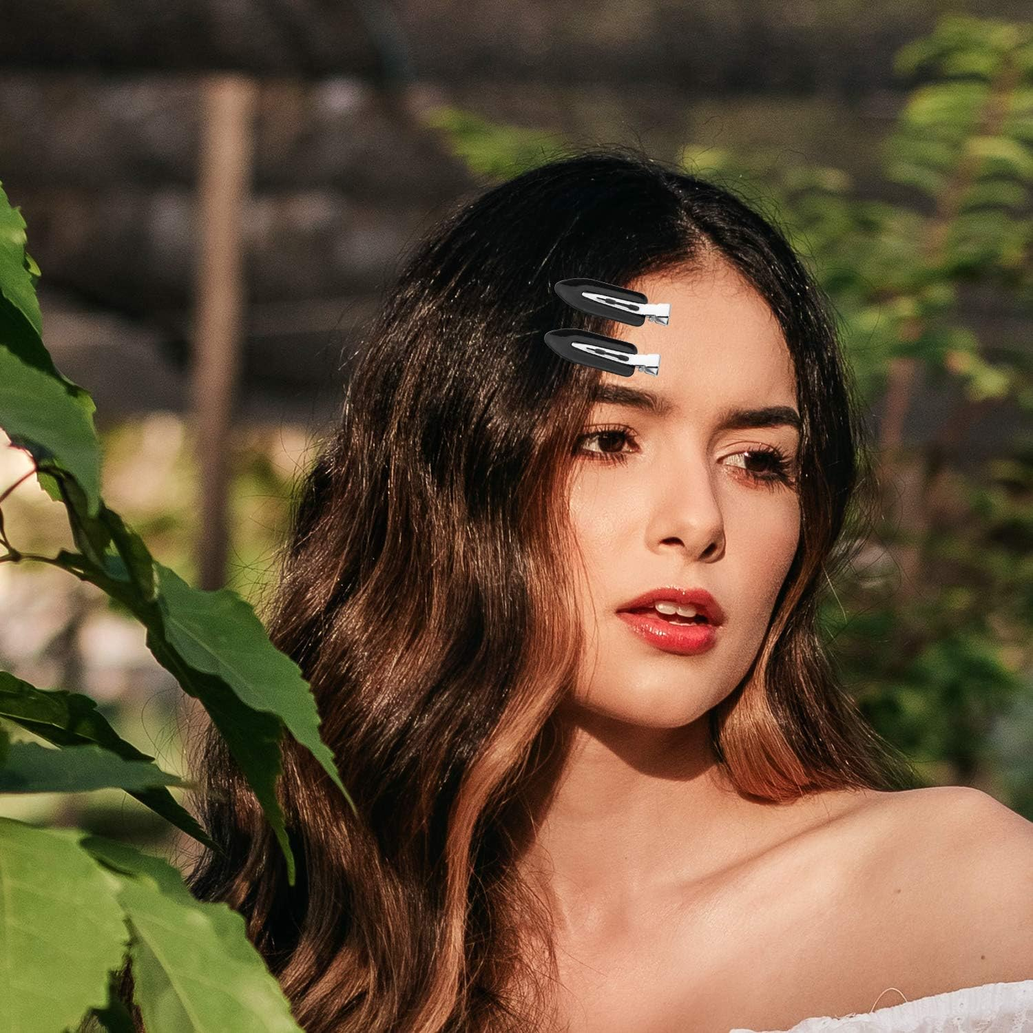 SAVITA Pack of 8 No Clip Hair Clips, No Crease Curl Pin Clips, Hair Clips for Hair Styling, Face Washing, Makeup Application (Black)