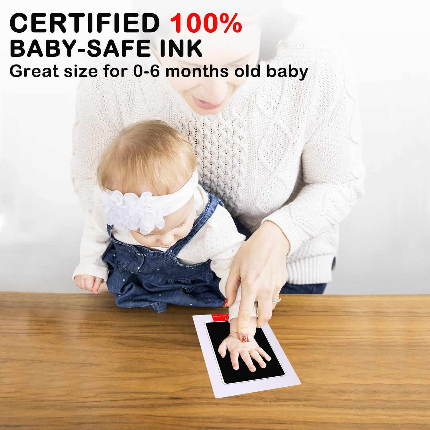 12-Pack Imprint Cards & 6 Baby Handprint Ink Pads, Inkless Hand and Footprint Kit for Newborn Baby Gifts, Dog Paw Print Kit, Dog Nose Print Kit, Baby Foot Printing Kit image number 3