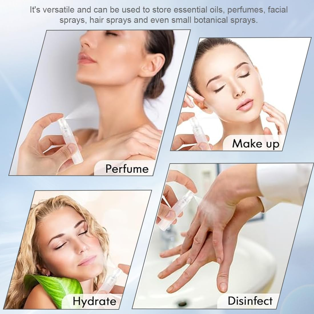 SIRLOMU 6 Pieces Plastic Perfume Refill Bottle, Portable Mini Perfume Spray Bottle, Empty Perfume Sample Bottle for Outdoor Travel (8Ml) image number 4