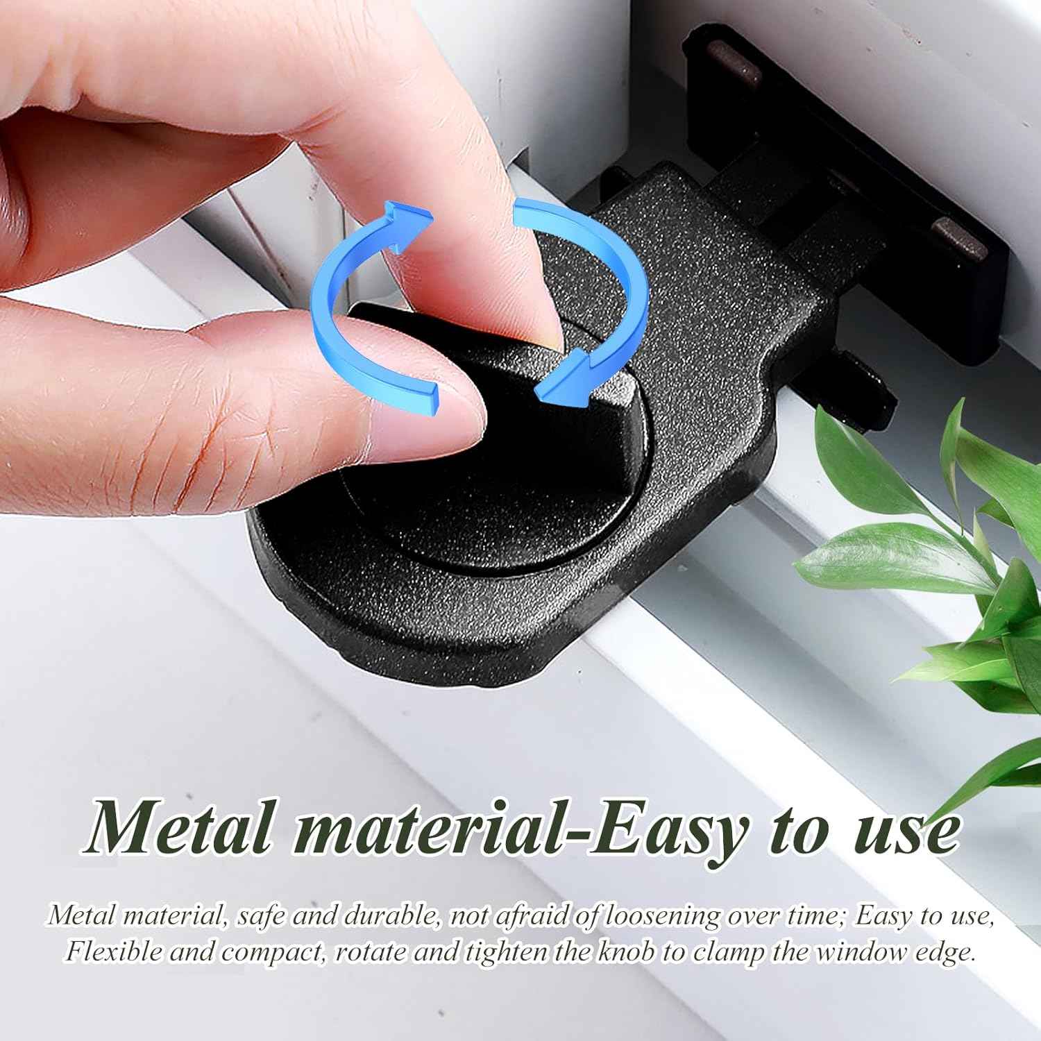 Upgrade 4 Pack Sliding Window Locks for Horizontal Sliding Windows Security Lock Adjustable Window Track Rail Stoppers for Child Safety and Travel image number 3