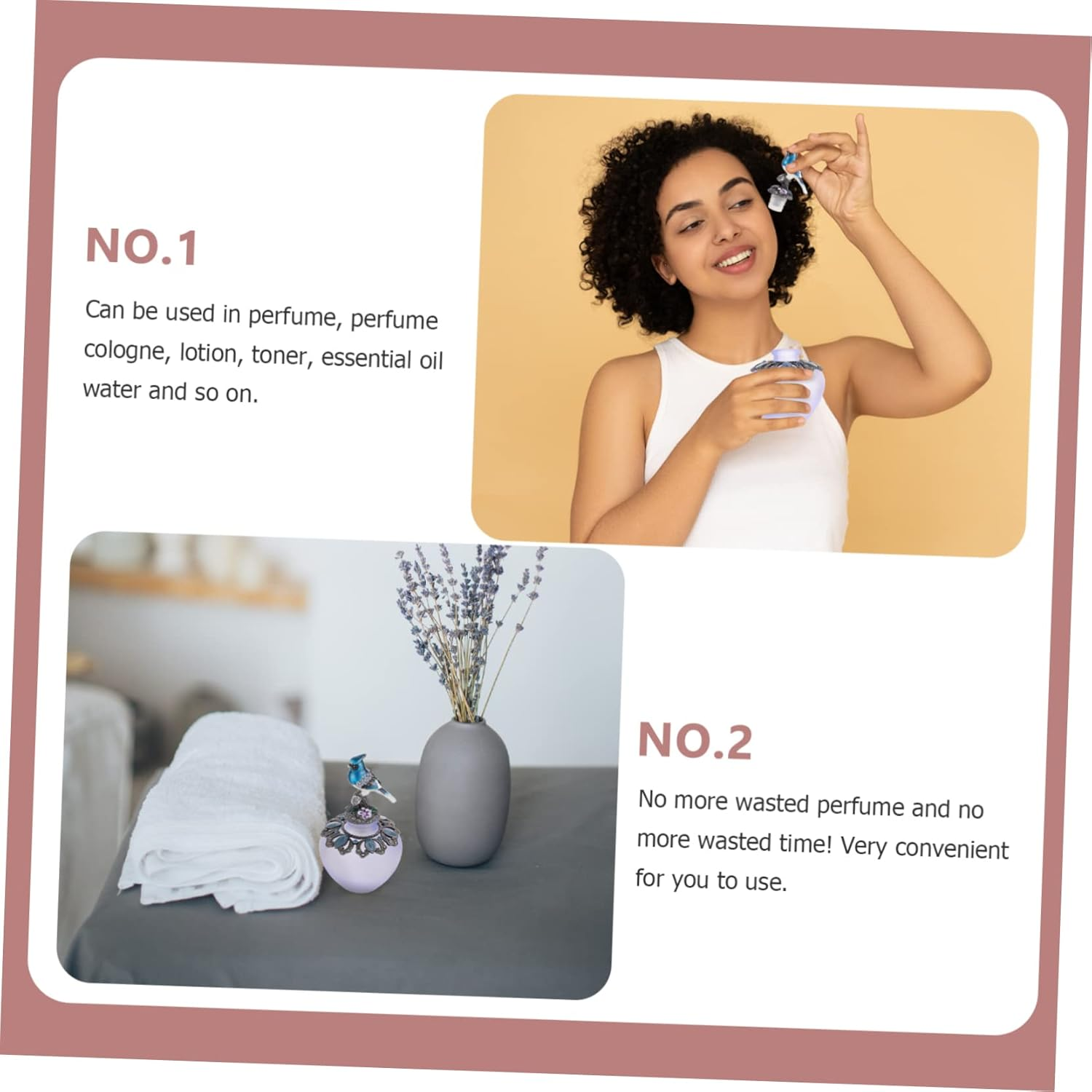 LIFKOME Glass Perfumes Bottle 40Ml Travel Sub Bottle Leak-Proof Portable Refillable Spray Container for Carrying Samples Use image number 2