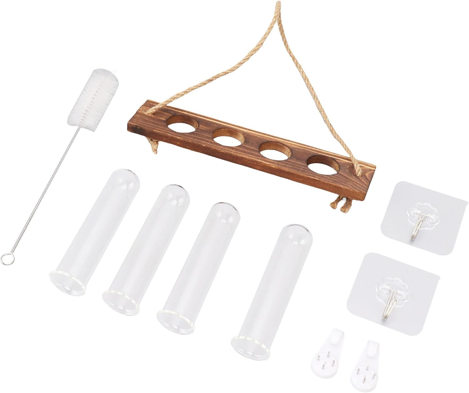 Plant Propagation Station Mini Test Tube Vase Glass Flower Pot Wooden Plant Stand for Home (#2) image number 6