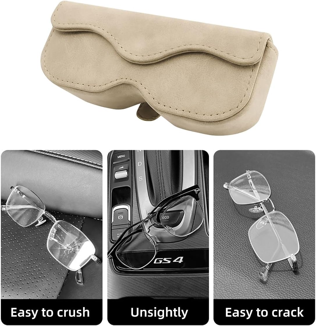 AIMALL Car Visor Eyeglasses Holder, Safety Sunglasses Clip, Easy Clip Design, Non-Slip Grip to Prevent Scratches, Size: 6.5" X 1.77" X 2.75" - Brown image number 4