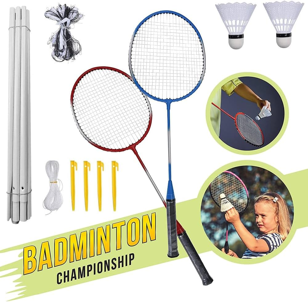 Professional Badminton Racquet Set 4 Player Racket Shuttlecock Net Bag image number 5