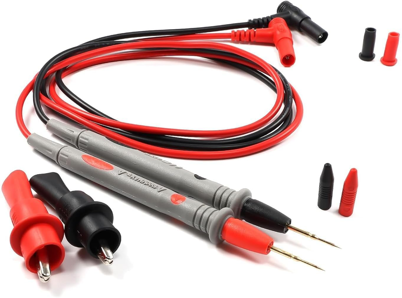 Songholee Soft Silicone Electrician Test Leads Kit CAT III 1000V, Multimeter Leads 20A, Digital Multimeter Probes Electrical Test Probe, Multimeter Test Leads with 2PCS 1000V 10A Crocodile Clips image number 5
