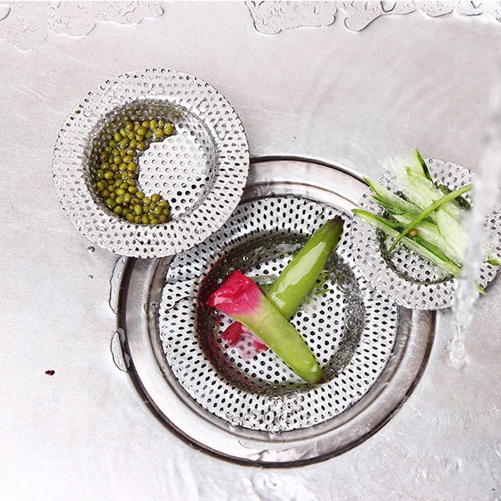 2 / 6Pcs Sink Strainer, 7Cm / 9Cm / 11Cm Stainless Steel Full Hole Sink Strainer for British Kitchen Sink, Hair Catcher for Bathtub / Shower image number 4