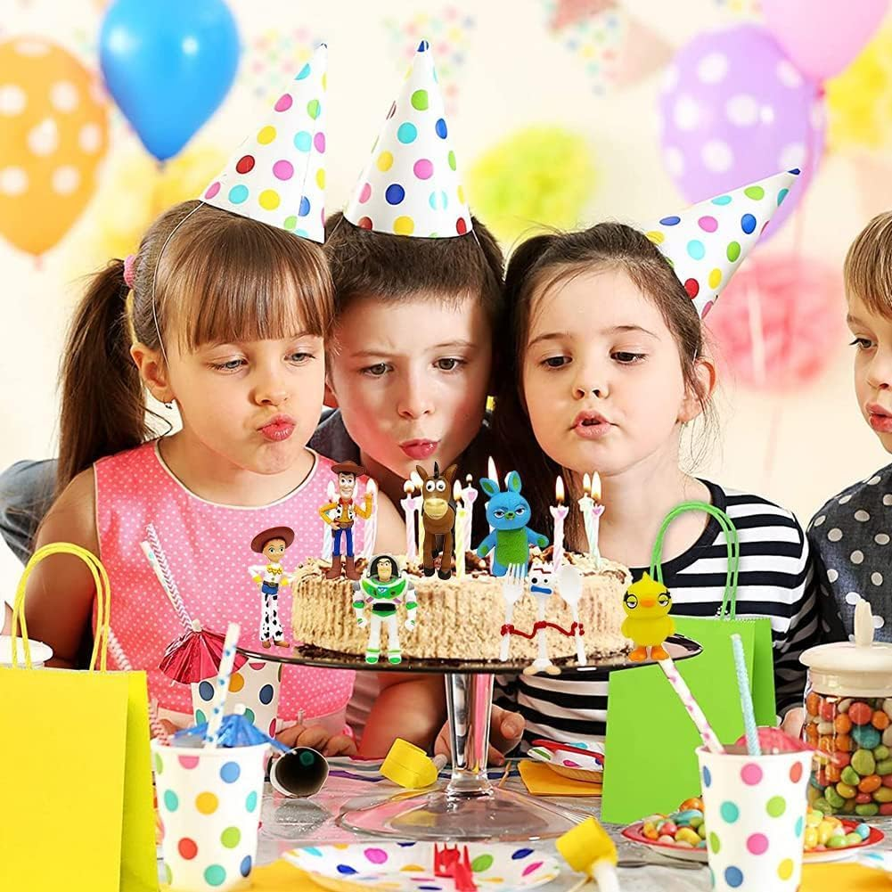 Toy Action Figures Story Toys Set, 1.5-2.3 Inches Tall Action Figures with Woody, Buzz and Jessie,Toy Anime Figurines Story Characters (7 Pack) image number 4