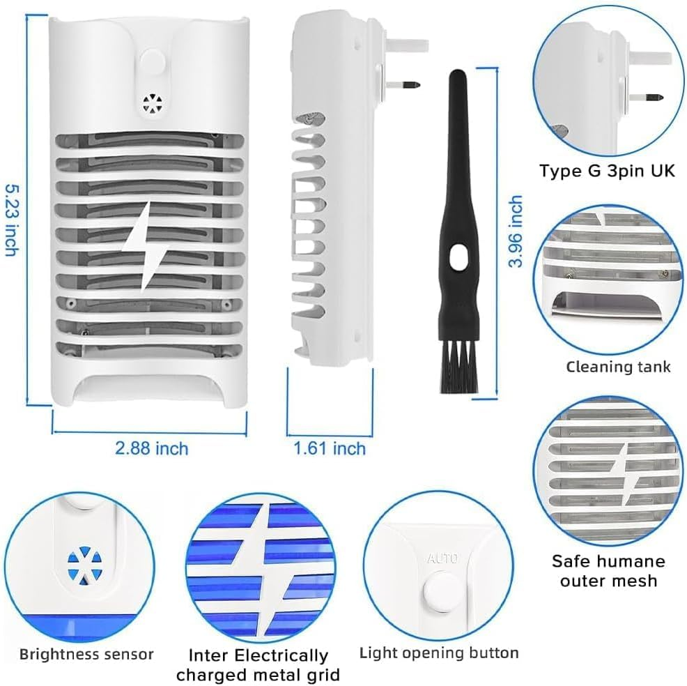 Necomi Mosquito Killer, Electronic Bug Zapper Plug in with UV LED Light, Powerful Electric Mosquito Fly Zapper, Insect Trap Lamp for Indoor (2 Pack) image number 3