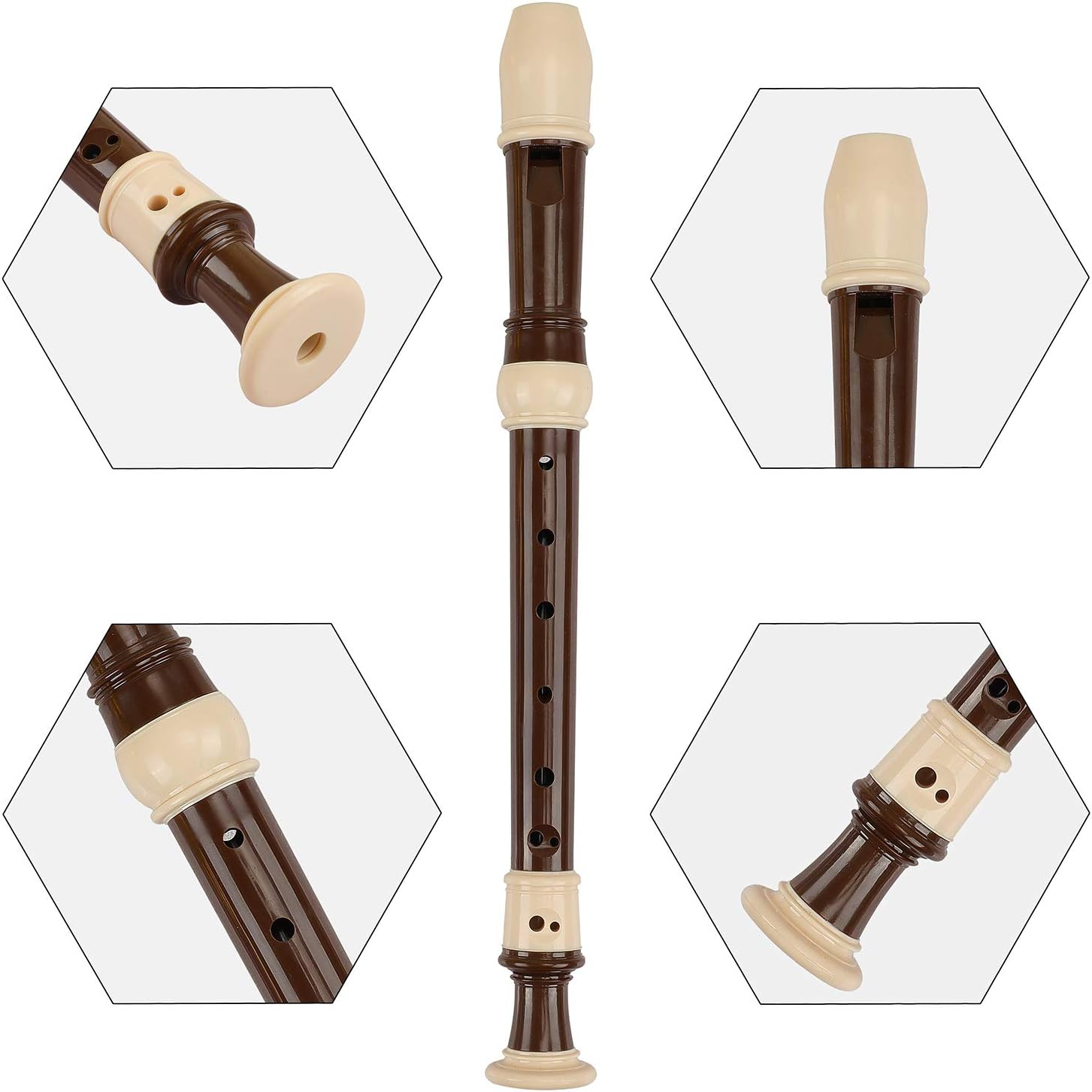 Recorder 8 Hole Descant Flauta Soprano Recorder Professional Treble Flute Baroque Style C Key for Adults with Fingering Chart Instructions image number 6