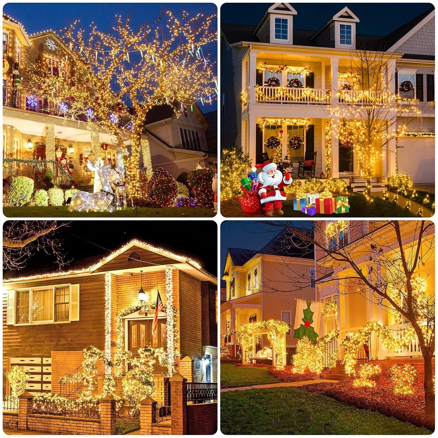 Solar String Lights for Outdoor, 12M 100 LED Christmas Solar String Lights with 8 Lighting Modes, IP65 Waterproof Solar Lights Outdoor, Solar Lights for outside Tree Party Decor, Warm White image number 3