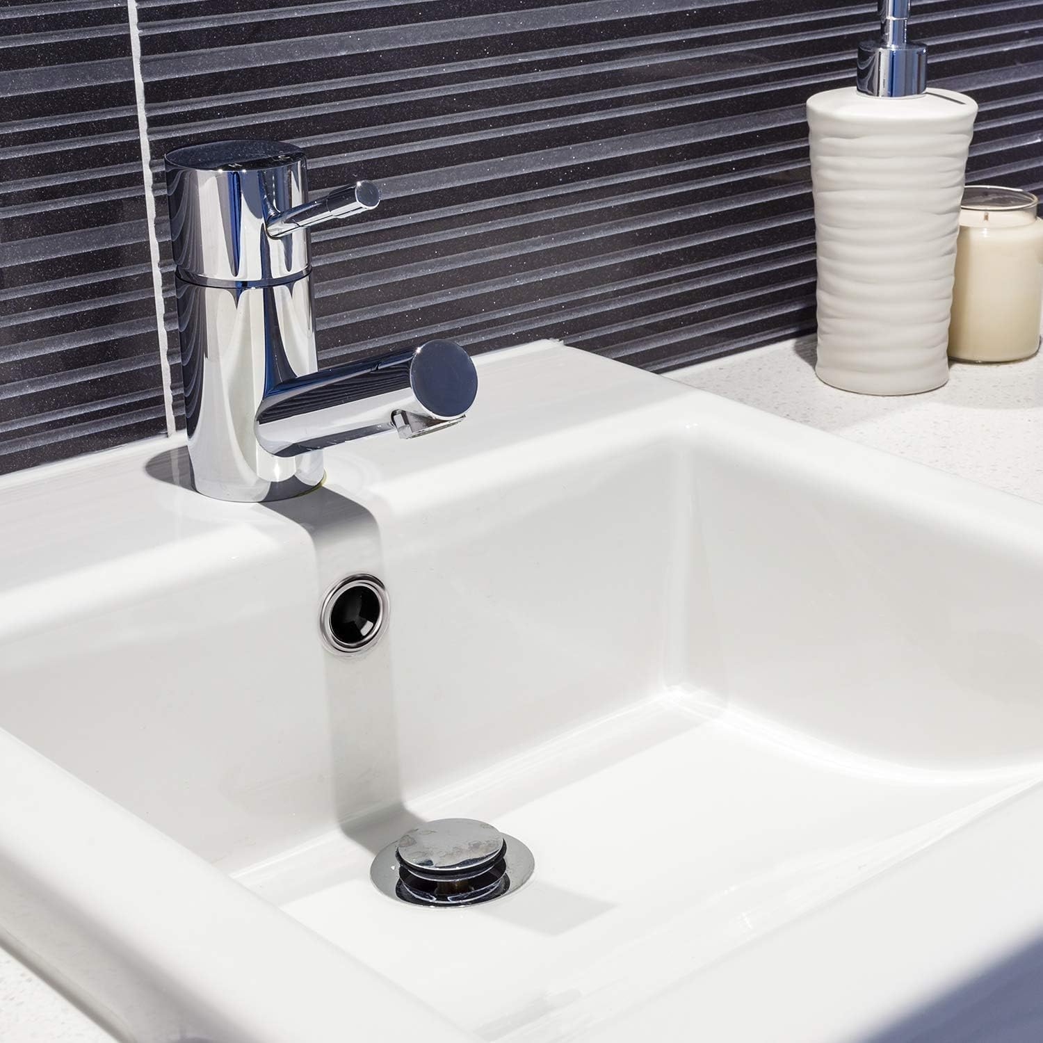 12PCS Sink Overflow Ring Sink Hole round Overflow Trim Cover Drain Cap Fit for 22-24Mm Overflow Hole Diameter Kitchen Bathroom Sink Accessories image number 1