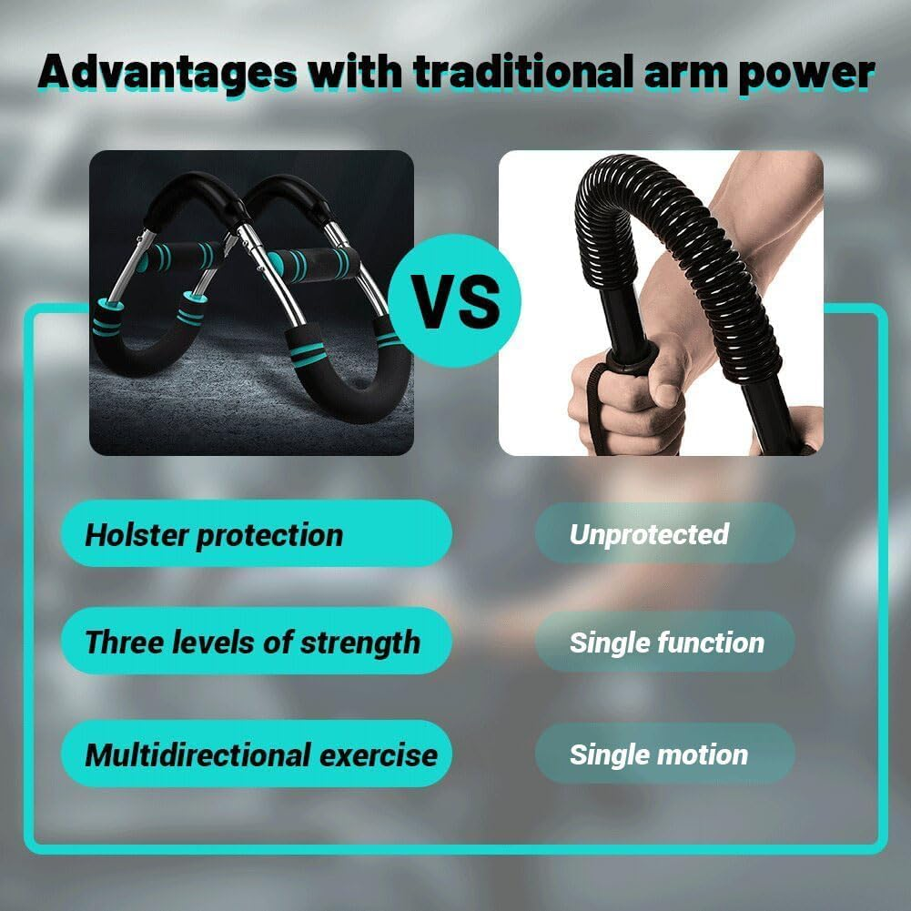 Adjustable U-Shaped Power Twister Arm Trainer &ndash; 3-Level Resistance Chest Expander (40 KG) for Upper Body Strength Training, Home Gym Workout Bar for Chest, Arms, Shoulders (Blue, 18 X 68 CM) image number 4