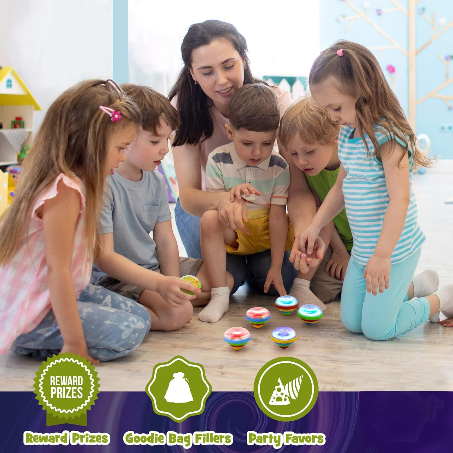 12-Pack Light up Toys-Spinning Top for Kids,Ufo Spinners Tops Party Favors for Kids,Light up Spinning Toy,Birthday Party Favors For,Goodie Bag Fillers