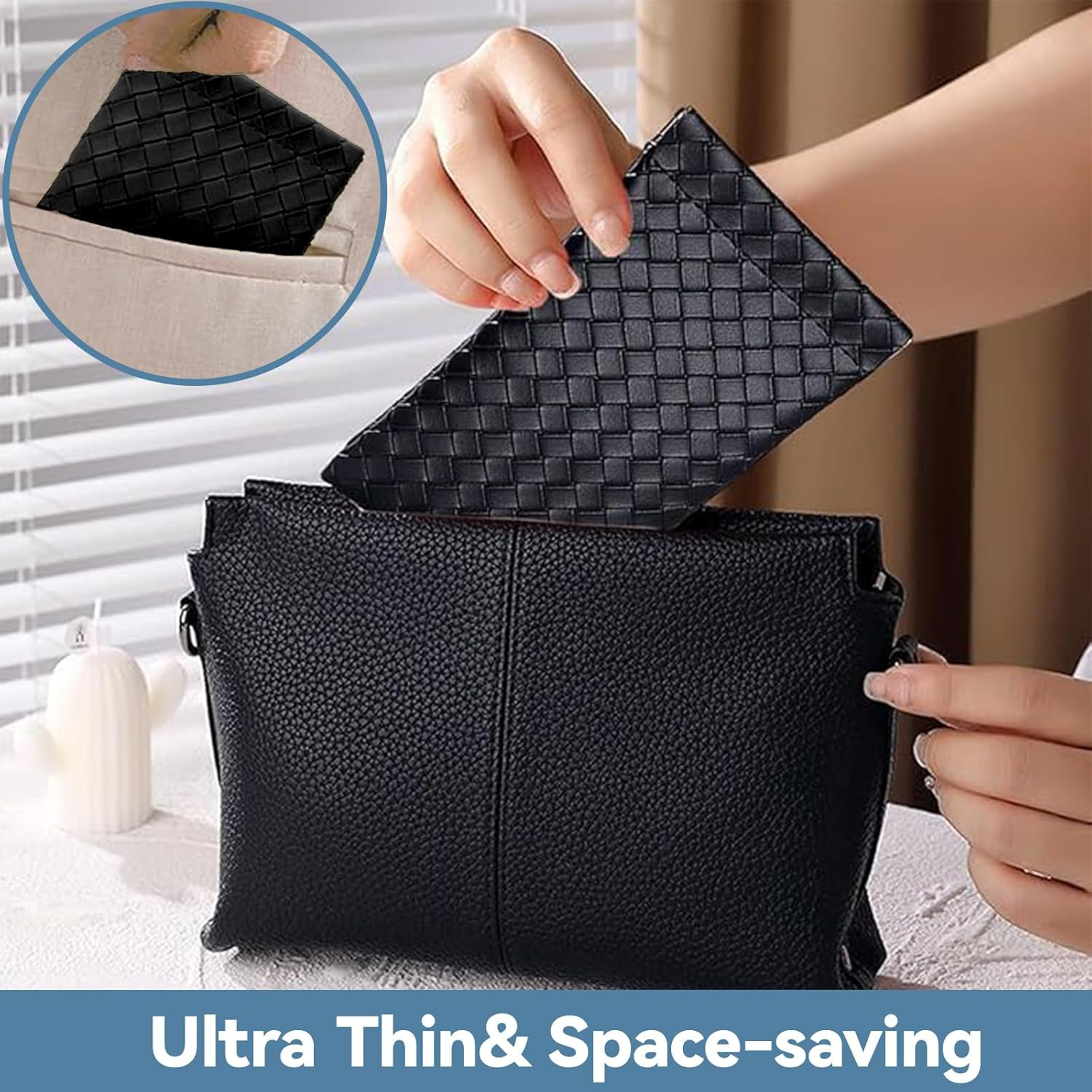 2 Pack Soft Leather Squeeze Top Sunglass Case &ndash; Lightweight Eyeglass Pouch with Anti-Scratch Lining & Microfiber Cleaning Cloths, Portable Glasses Storage for Women & Men image number 3