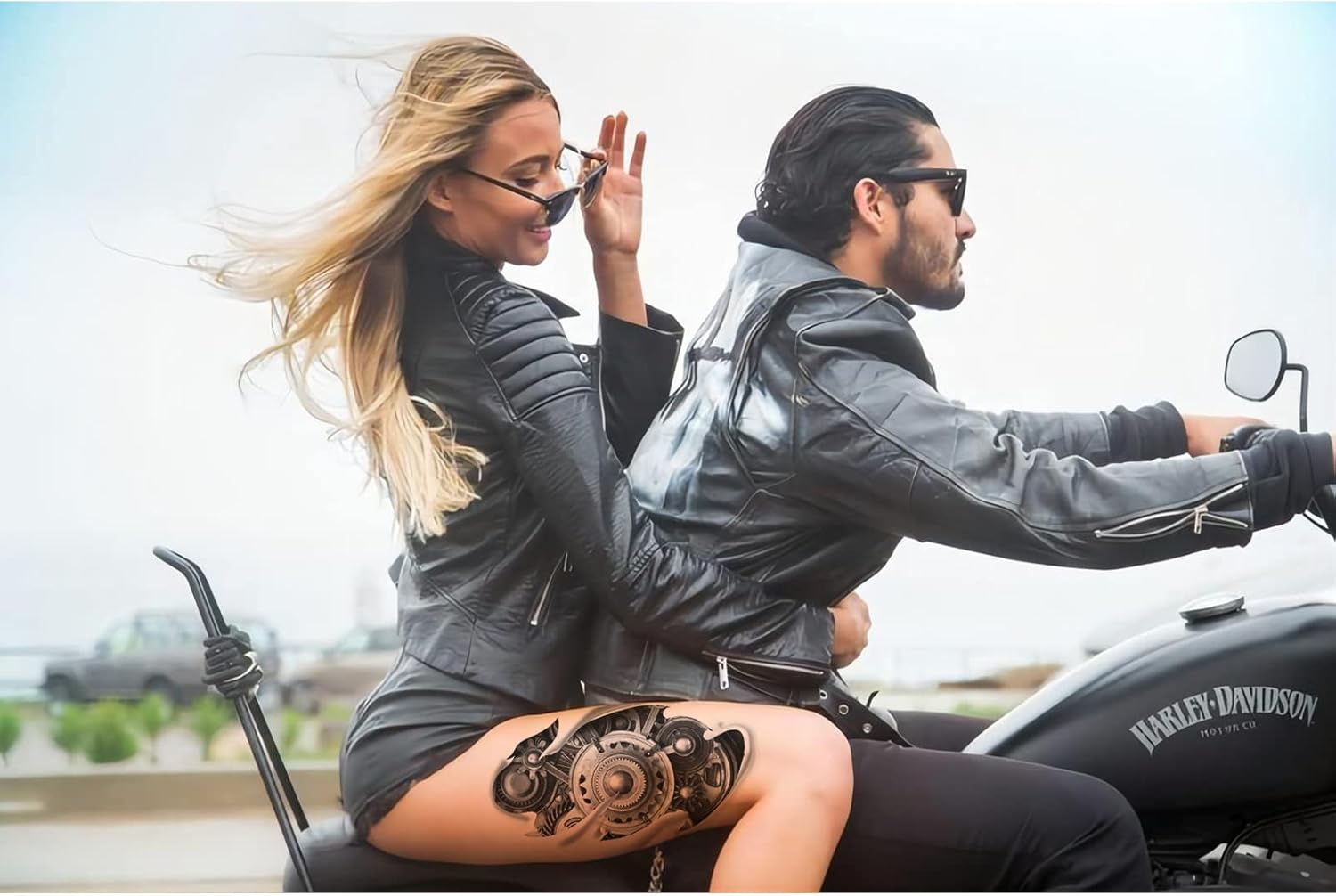 ROARHOWL Large Arm Temporary Tattoo Sleeve, Very Cool Machine 3D Realistic Fake Tattoos，Wound Robot Makeup Temporary Tattoos for Men Andwomen (Pattern 1) - Pattern 1 image number 1