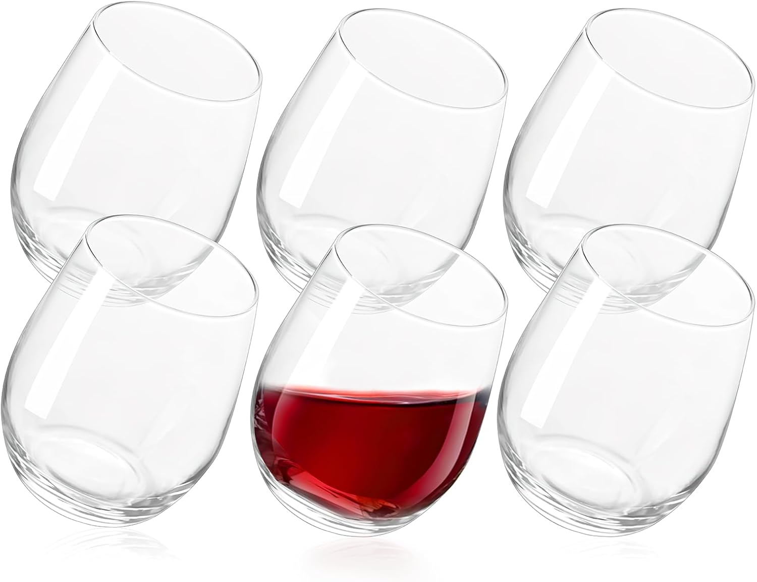 6-Pcs Set, 15 Ounces - Classic Handleless Glass. Lead Free Wine Glasses, Ideal Choice for Wine, Kitchen Glassware (6PCS) image number 3