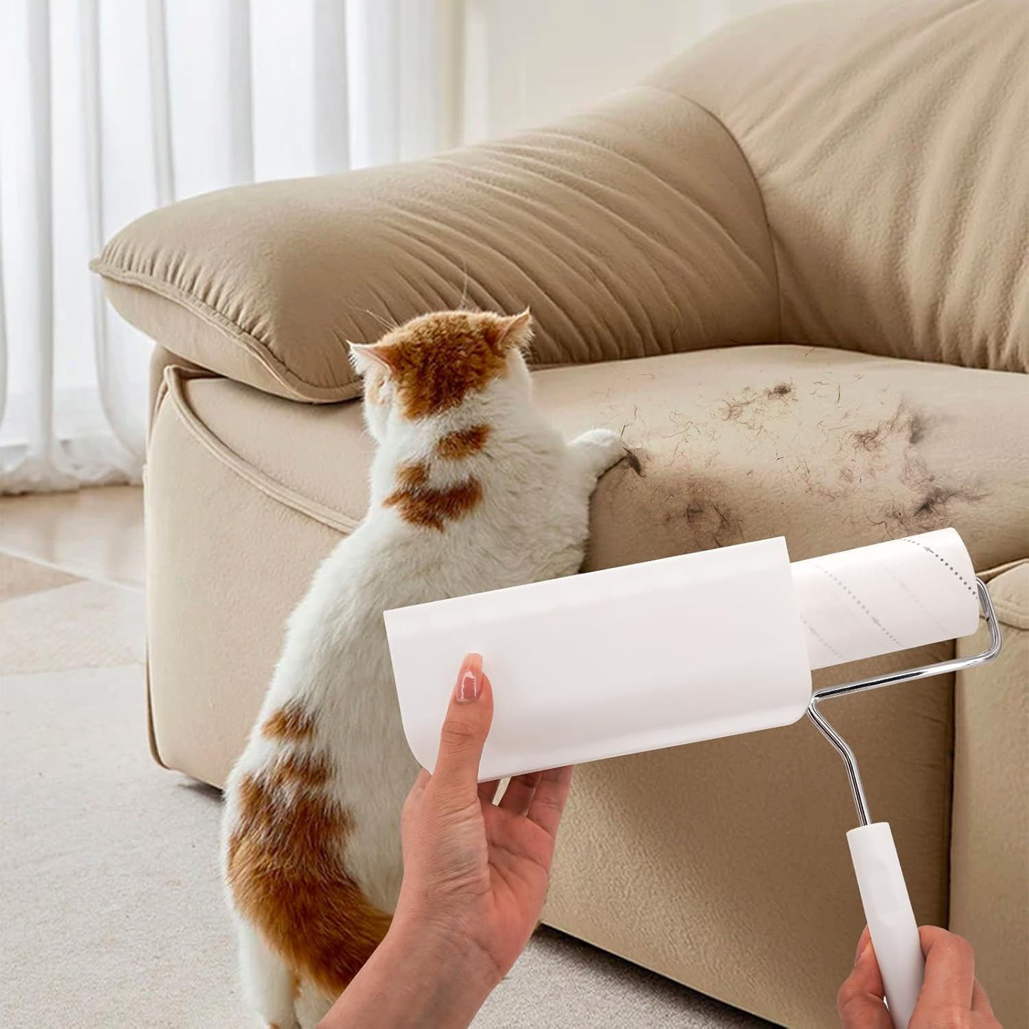 MUUNYOTA 6.3 Inch Lint Rollers for Pet Hair Extra Sticky, 360 Sheets(4 Rollers) Reusable Lint Roller Removal Tool, Set for Clothes, Furniture, Carpet, Dog & Cat Hair Remover image number 2