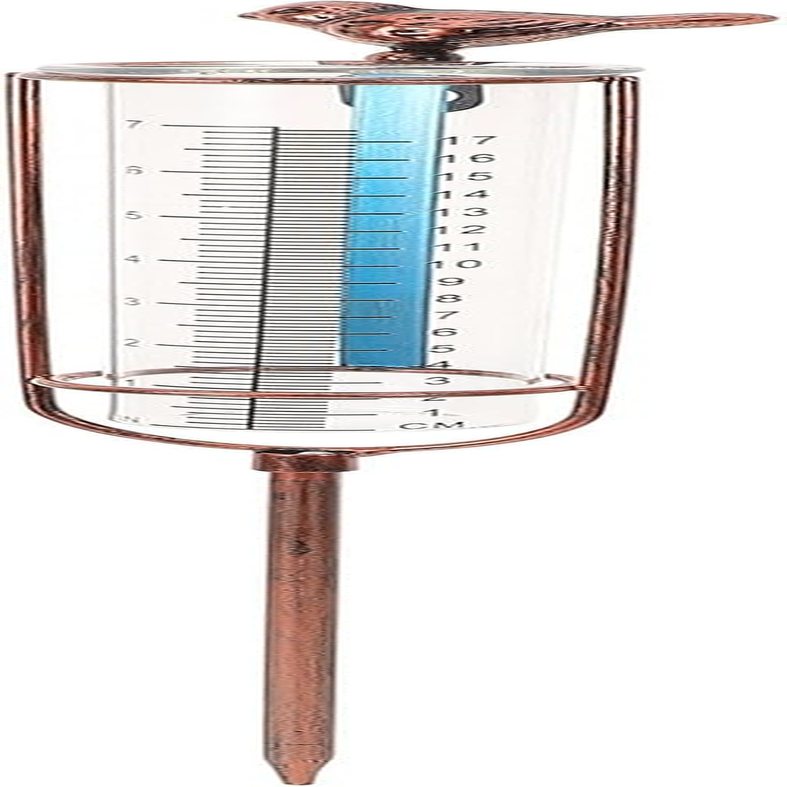 Homoyoyo Glass Rain Gauge Replacement Tube with Brass Base and Red Gasket Graduated Test Tube for Outdoor Garden Lawn and Farm Measurement Stable Design for Accurate Rainfall Monitoring image number 1