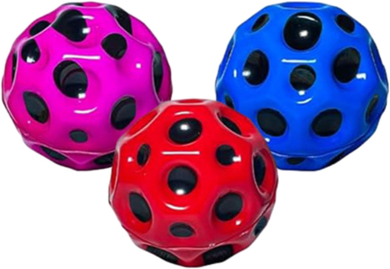 Space Balls Extreme High Bouncing Ball Meteor Space Ball,Rubber Bounce Ball Sensory Ball,Cool Tiktok Pop Bouncing Training Ball for Indoor Outdoor Play,Easy to Grip & Catch