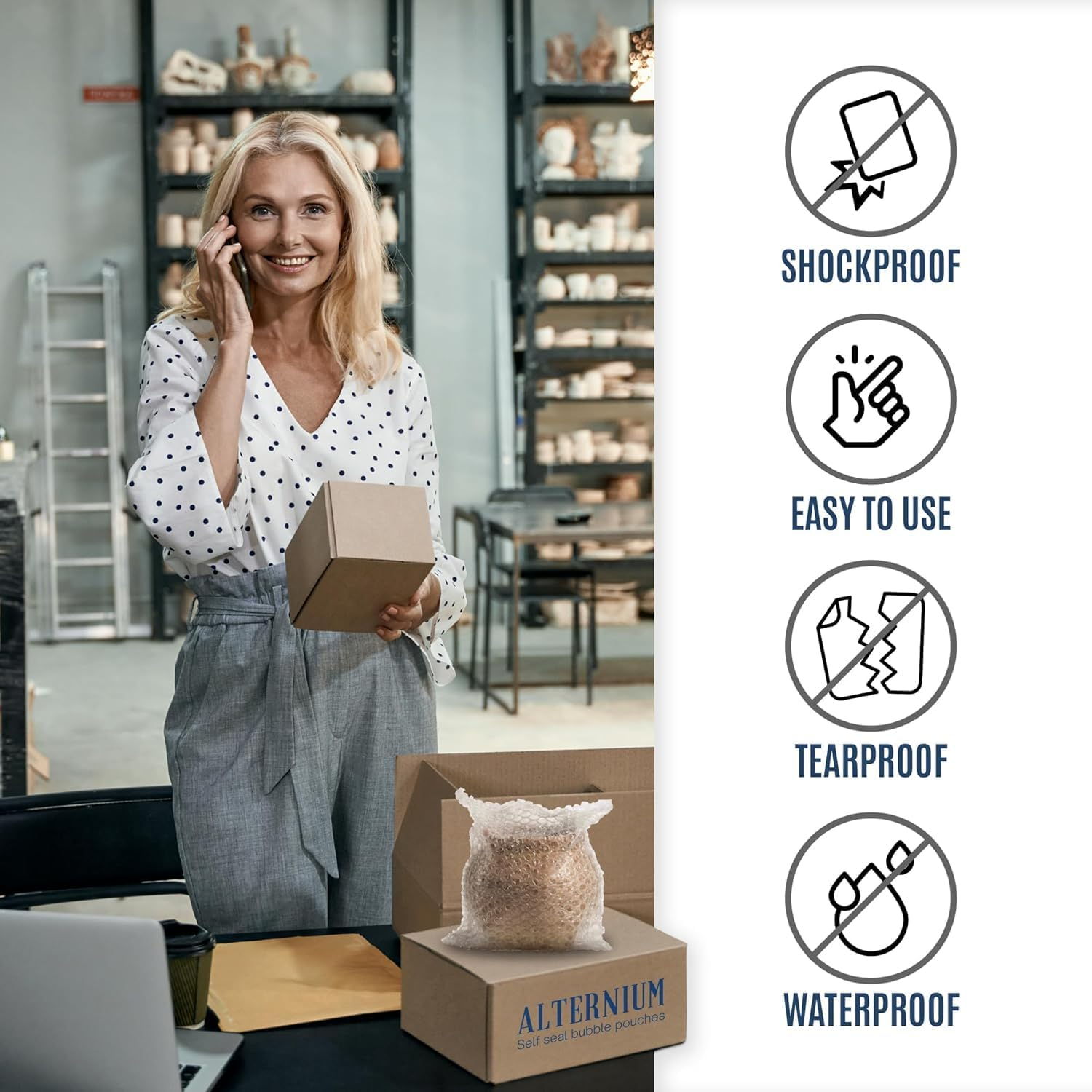 Bubble Pouches Wrap Bag 8 Inch X 10 Inch,50 Pcs Double Wall Thickening Shockproof Bubble Bags, Clear Bubble Out Bags Protective Bubble Pouch, Cushioning Bags for Moving, Shipping and Packing image number 4