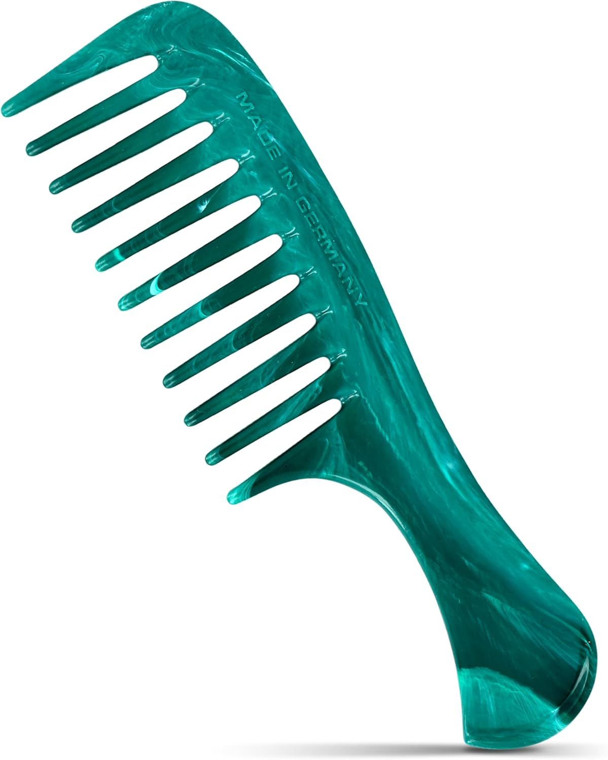 Niyok Healix Small Hair Comb with Handle for All Hair Types Made from Recycled Maritime Ropes, Hair Comb Made in Germany, Handle Comb Made of 99% Recycled Plastic with Rounded Teeth