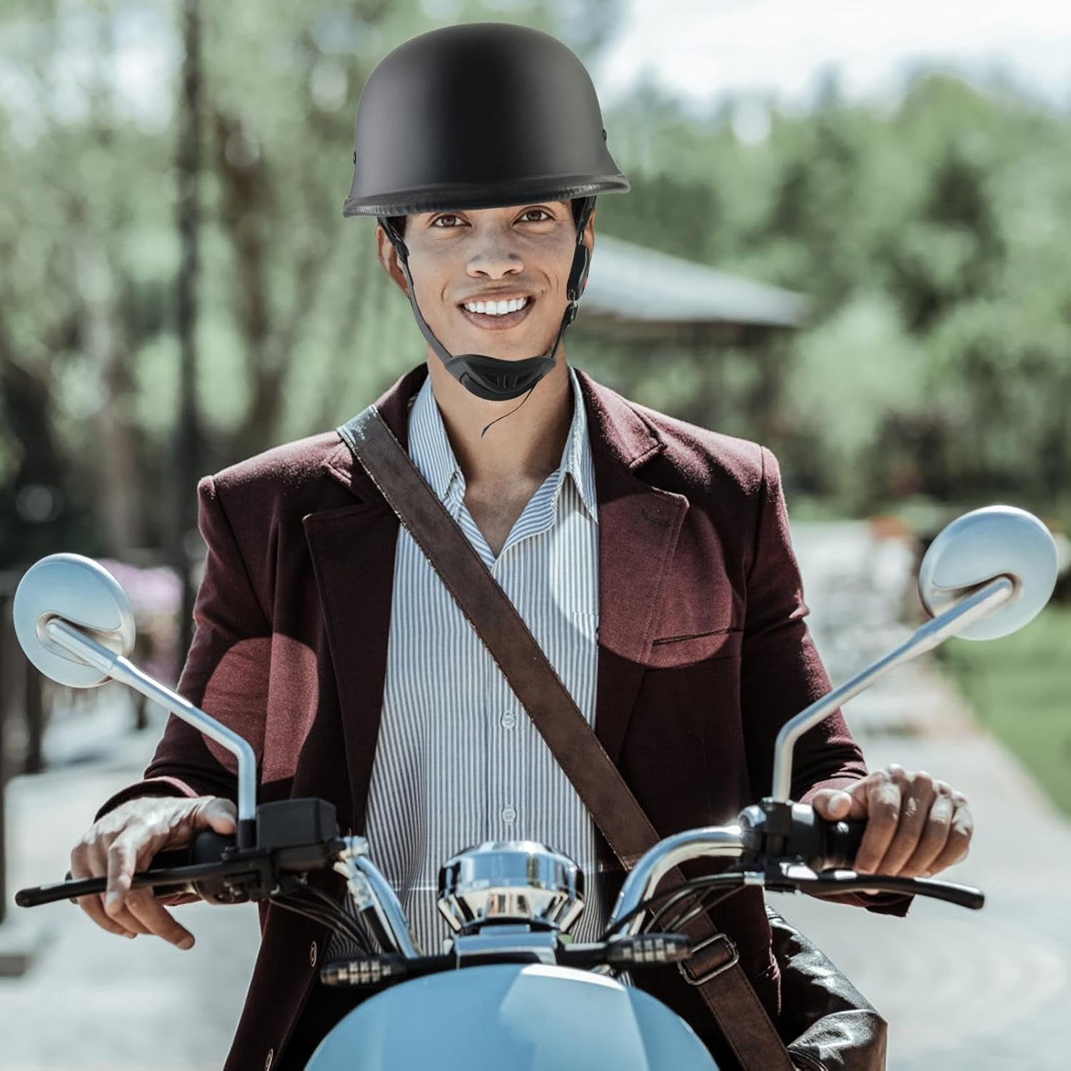 Half Shell Motorcycle Helmets, Half Shell Motorcycle Helmets for Men, Lightweight Motorcycle Helmets, Breathable Motorcycle Helmets, Open Helmets for Men and Women for Scooters image number 6