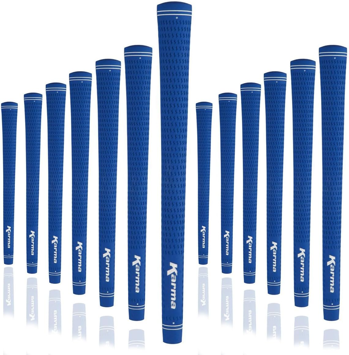 Karma Velour 13 Piece Golf Grip Set, Blue Standard Size Rubber Velvet Style Replacement Golf Club Grips for Men