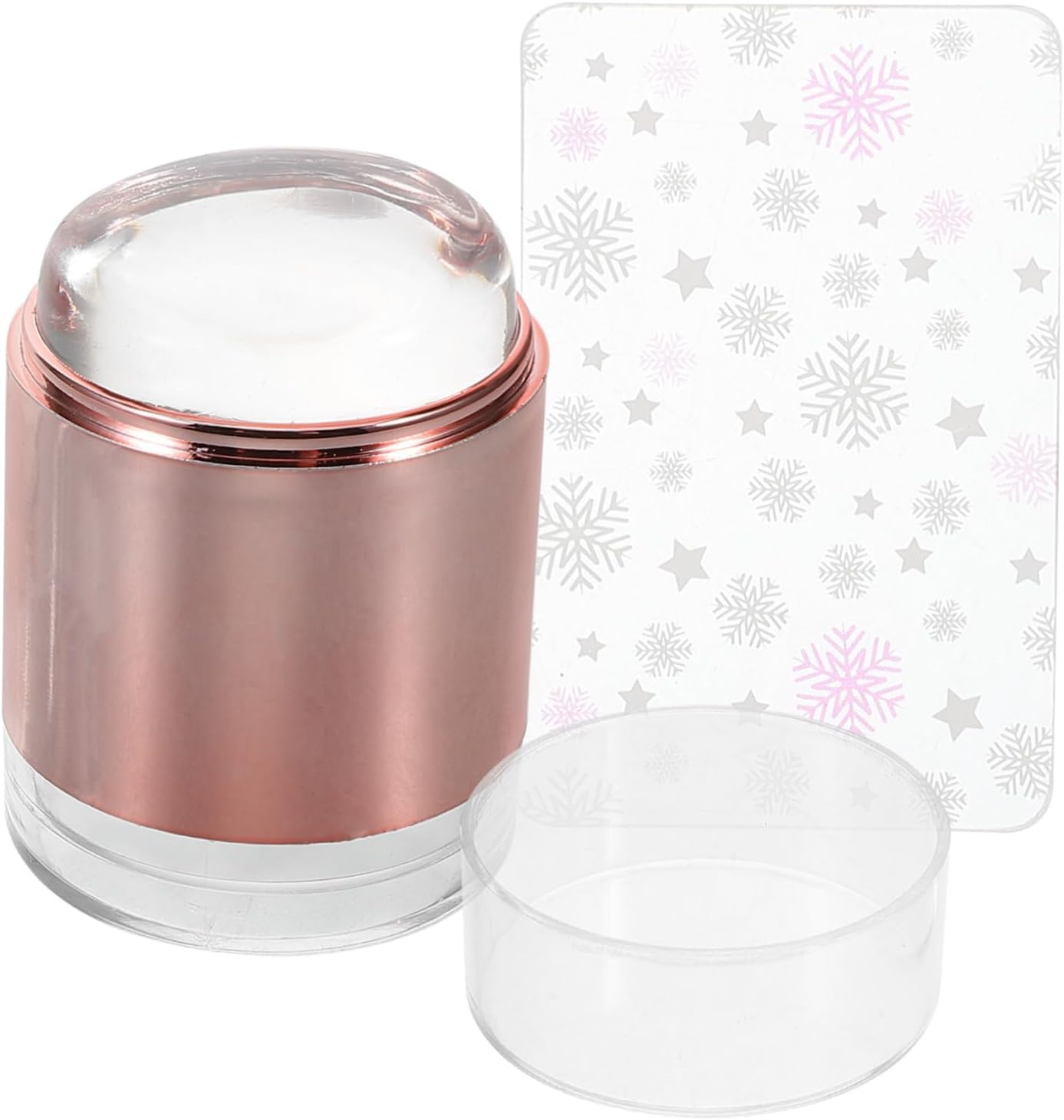 COMPUKAS Nail Stamper Set with Dual Head Design Transparent Silicone Manicure Template Plate for Creative Nail Art Durable Stamping Tools for Elegant Patterns and Versatile Styles