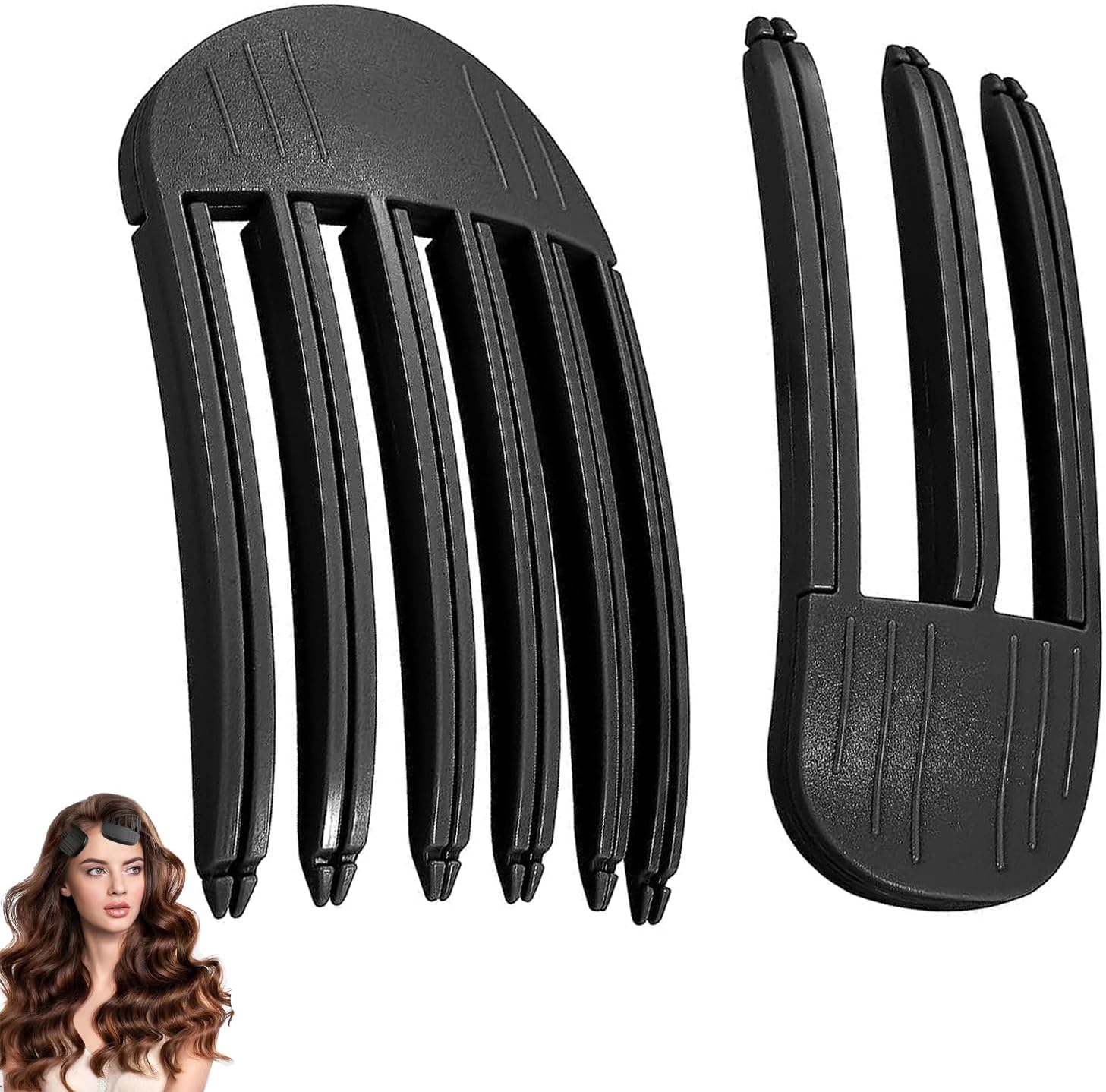 Pack of 2 Volume Clips Hair, Root Volume Clips, Volume Hair Clip, Volume Clip for Hairline for Fluffy Bangs and High Crown Hairstyle (Black) image number 4