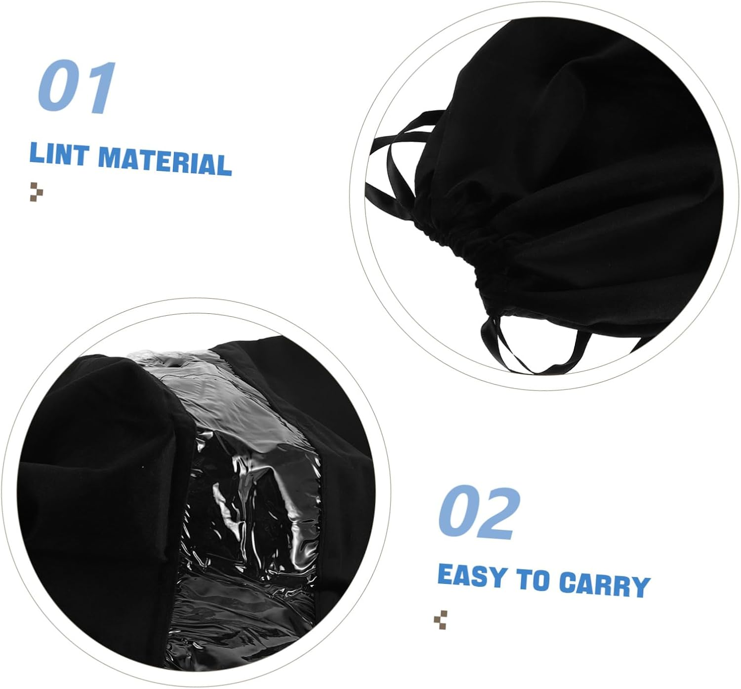 CLISPEED Transparent Velvet Drawstring Hair Dryer Bag Portable Dustproof Storage Pouch for Travel and Home Lightweight Organizer for Hair Tools Underwear Small Items with Easy Access