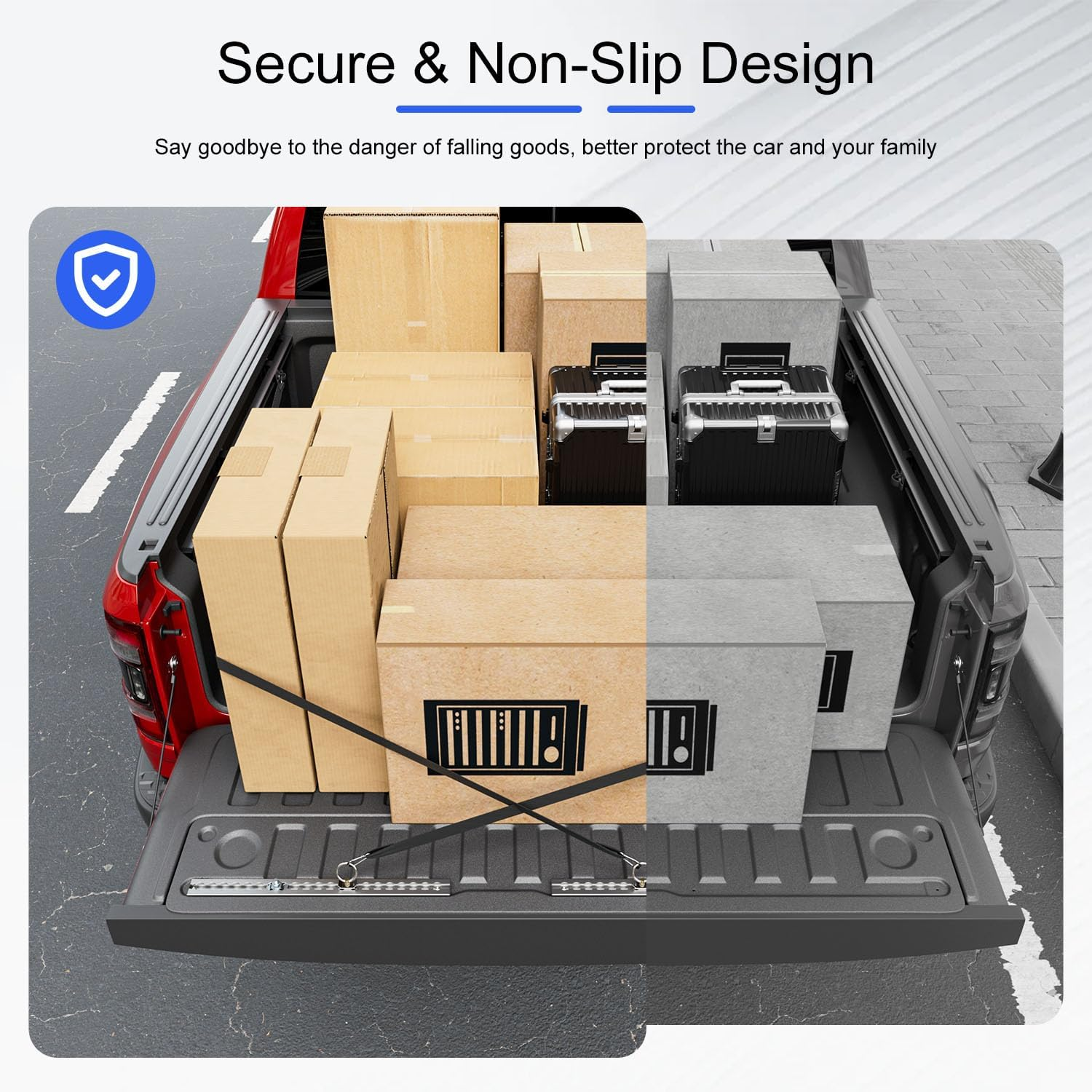 Tailgate Track Compatible with 2019-2025 Dodge RAM 1500 Tailgate Trail Rail System Cargo Management Tie down Rail Replacement for 2019-2025 Dodge RAM 1500 Accessories image number 1