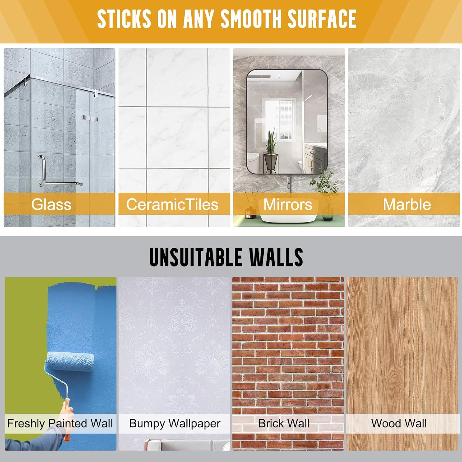 HOTOOLME 4 Pack Suction Cup Hooks for Shower, Towel Hooks for Bathroom, No Drill Shower Hooks for Windows, Glass, Mirror, Tile for Hanging Towels Loofah Robe(Black) image number 4