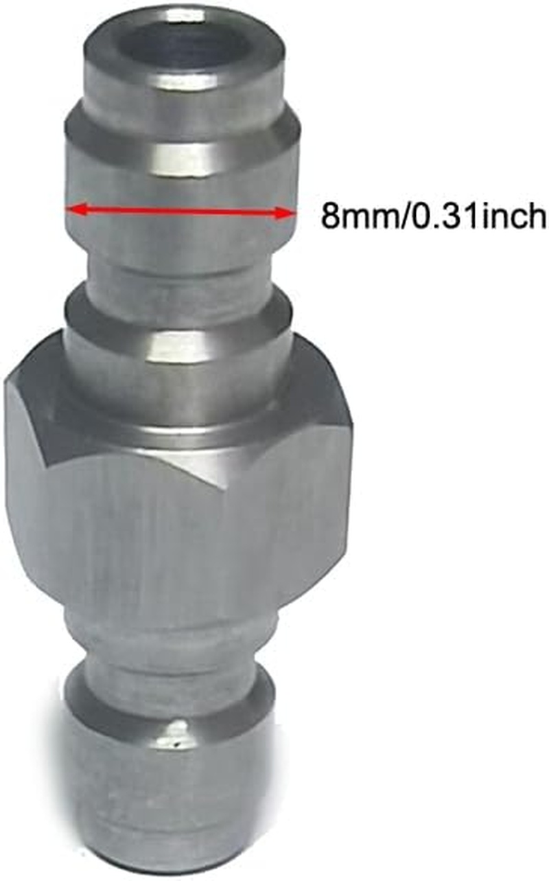 Recdec 2 Pack Garden Hose Quick Connector Coupler Extender Plug Adapter Male to Male 8Mm Adaptor for GHT Quick Connect Fittings Water Pipe Extension image number 2