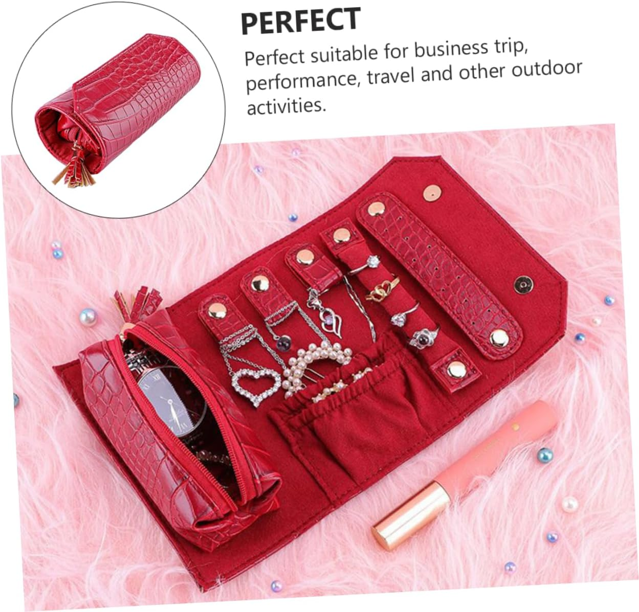 SAFIGLE 3Pcs Portable Jewelry Storage Case Organizer for Jewelry Useful Travel Box Container Case for Ring Travel Box image number 1