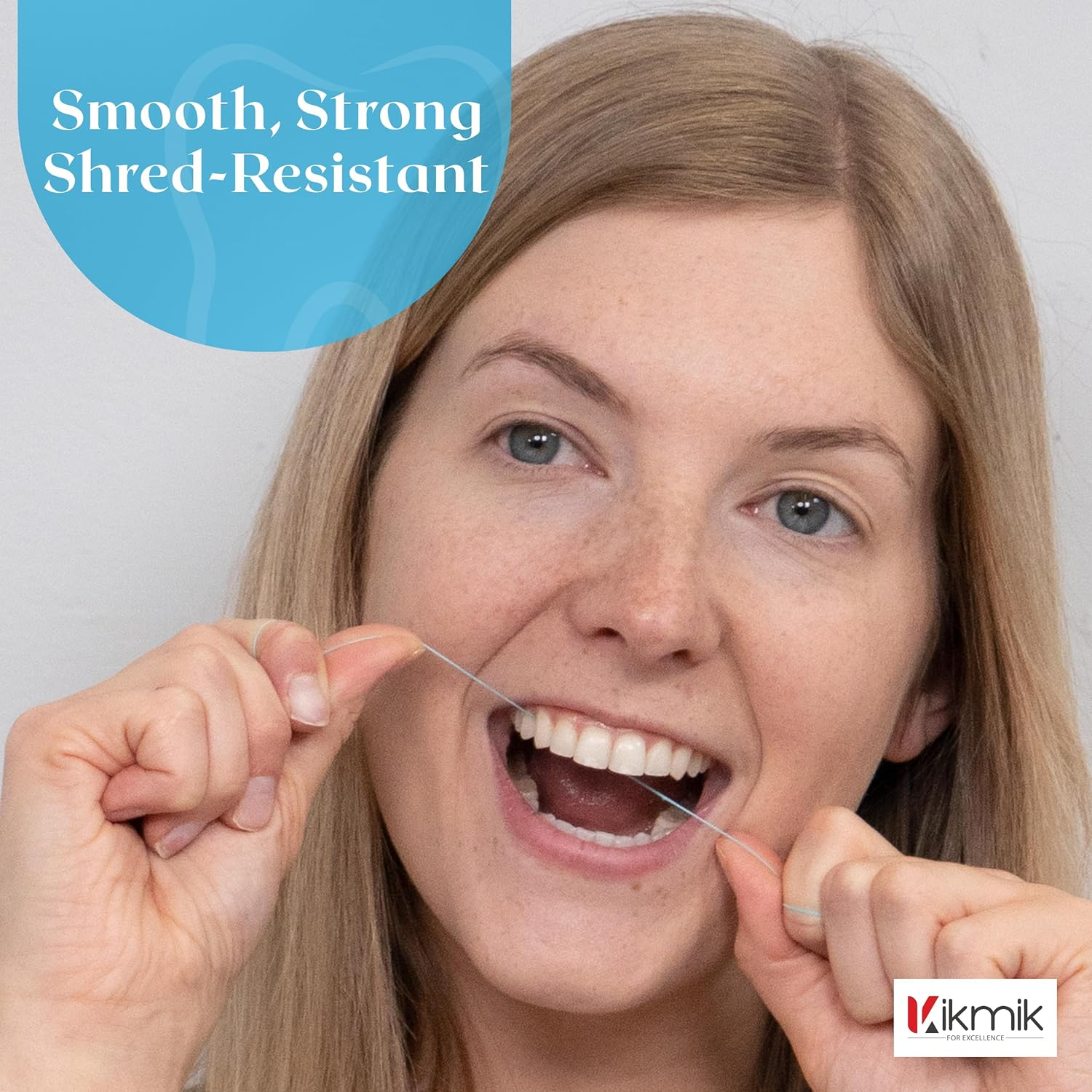 4-Pack Kikmik Woven Dental Floss - Mint, Strawberry & Coconut Floss - Shred Resistant, Extra Wide Woven Floss Dental, Gentle on Gums, Effective Plaque Removal, 33 Yards Each