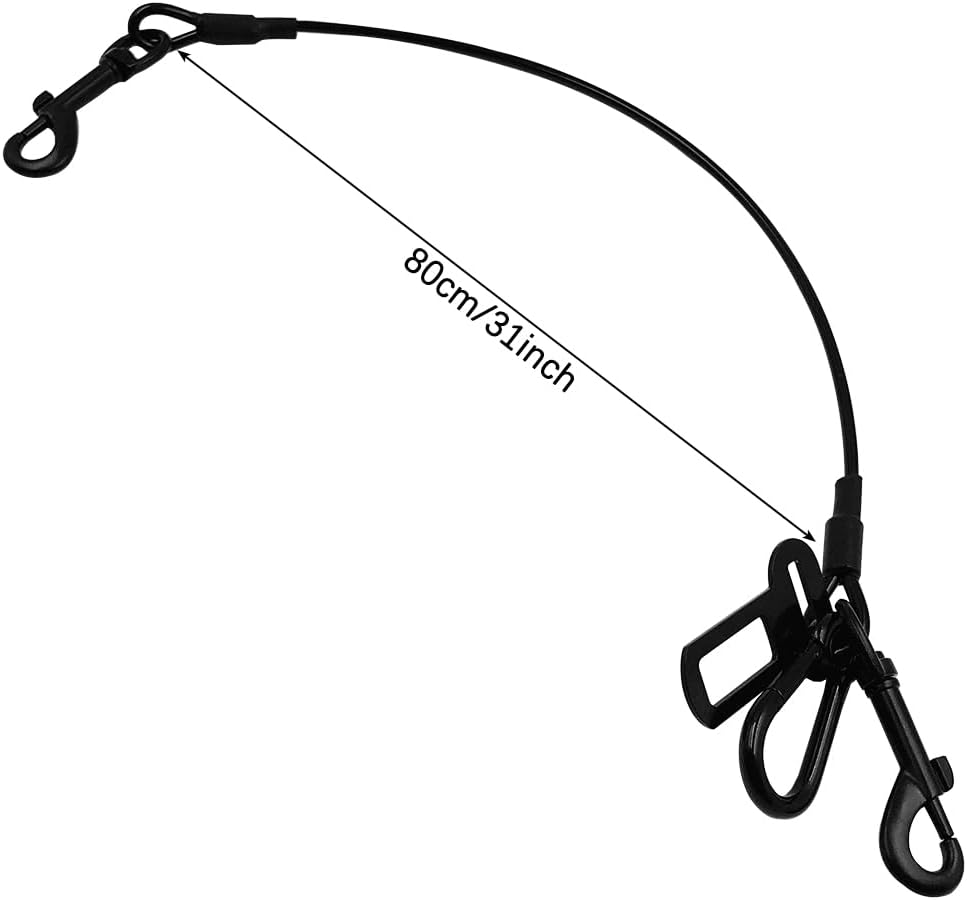 Sonku Dog Seat Belt Harness for Car, Dog Wire Leash Safety Restraint Chew-Proof Dog Car Seat Belt Restraint