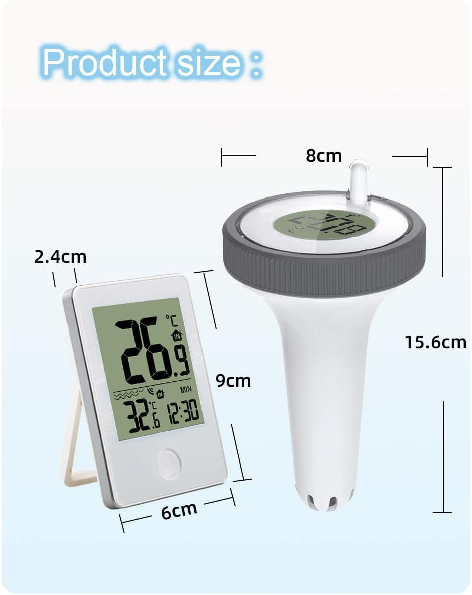 Pool Thermometer Wireless,Digital Swimming Pool Thermometer Floating ，Digital Outdoor Floating Thermometers Used for Swimming Pool, Bathrooms,Aquarium and Sinks image number 4