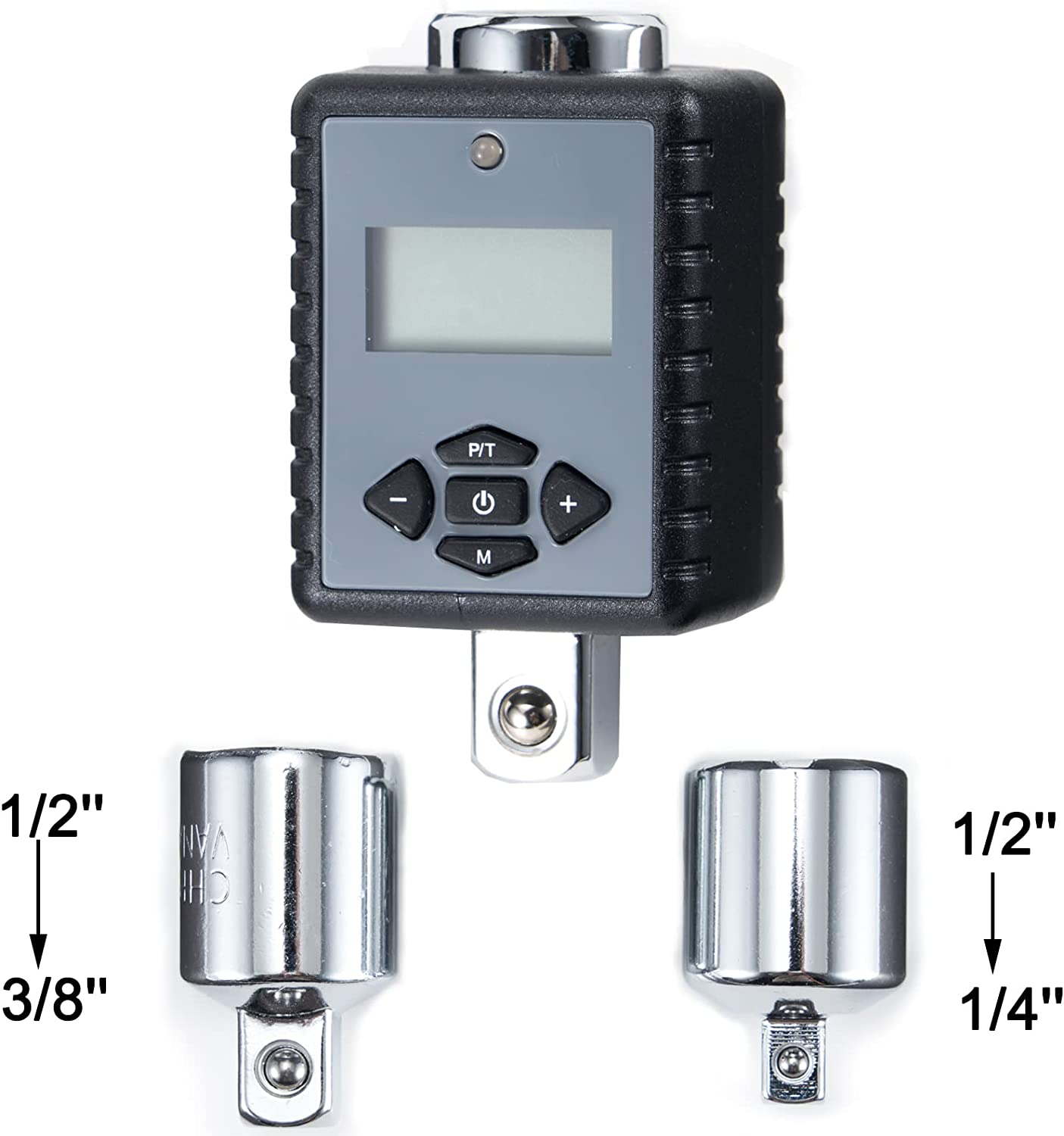 Threeh 1/2''Digital Torque Adapter (12.5 to 250.9 Ft-Lbs.) with Audible&Led Alert (1/2'' Drive & Includes Adapters for 3/8'' and 1/4'') image number 6
