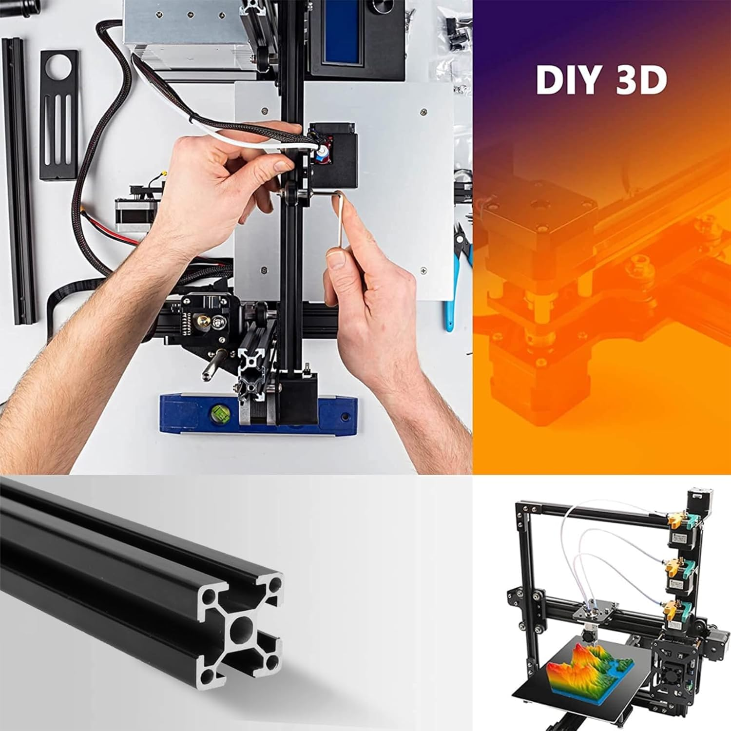 2020 T-Slot Aluminium Extrusion Profile Frame Linear Rail for CNC 3D Printer DIY (1000Mm) image number 4