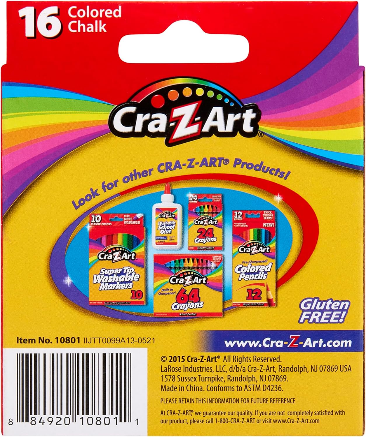 Cra-Z-Art Classic Coloured Chalk (16-Pieces) image number 3