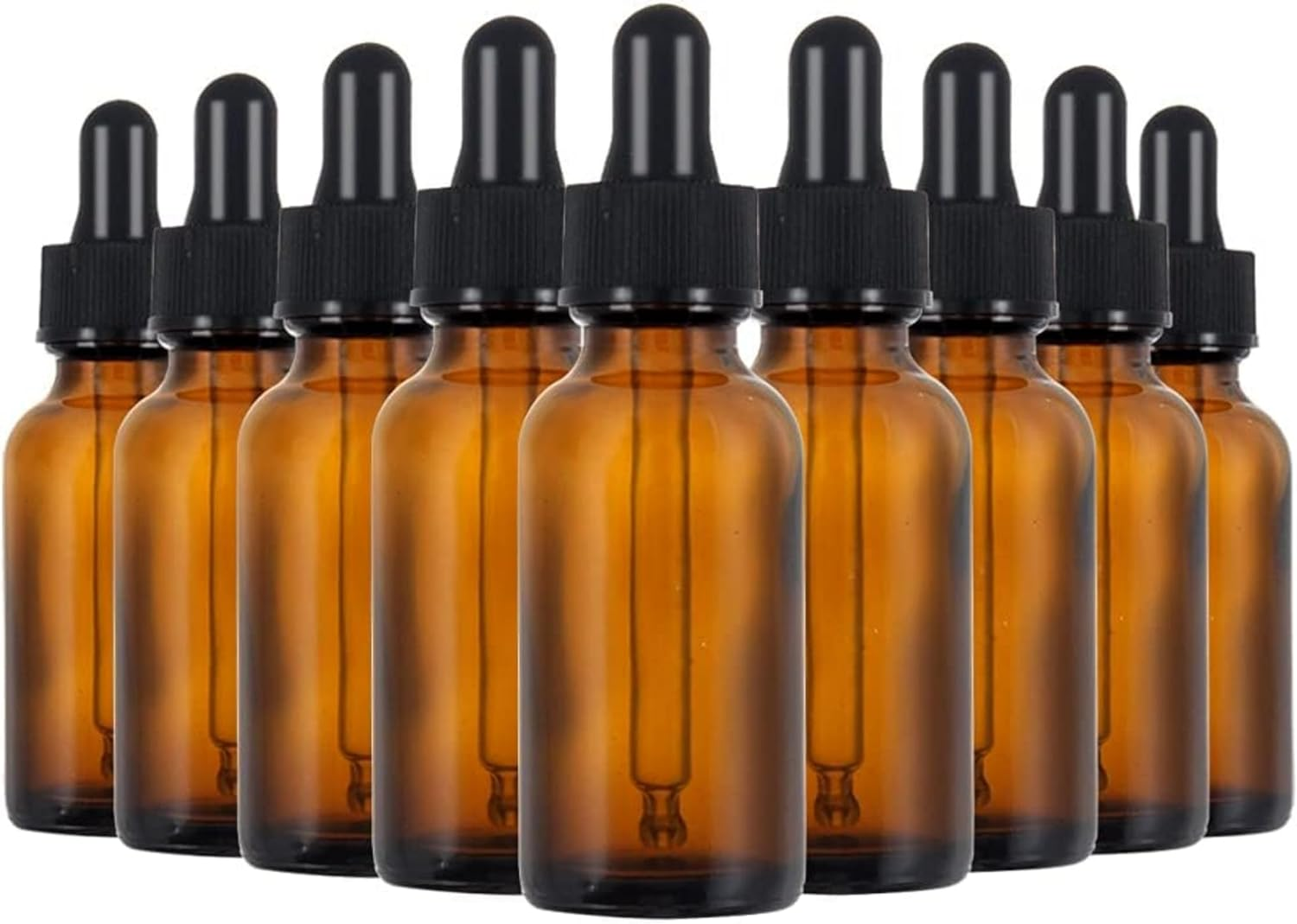 TAVVKE 10 Pack Amber Glass Dropper Bottles - 30Ml / 1Oz Refillable Bottles with Eye Dropper Pipettes - Empty Tincture Bottles for Essential Oil Blends, Perfumes, Aromatherapy and Chemistry Lab image number 2