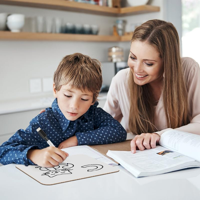 Hiziwimi 6Pcs 30X22.5Cm Dry Erase Mini Whiteboards, A4 White Board Double-Sided with 6&times;Marker and 6&times;Board Eraser, Small Whiteboard for School, Office, Home image number 4