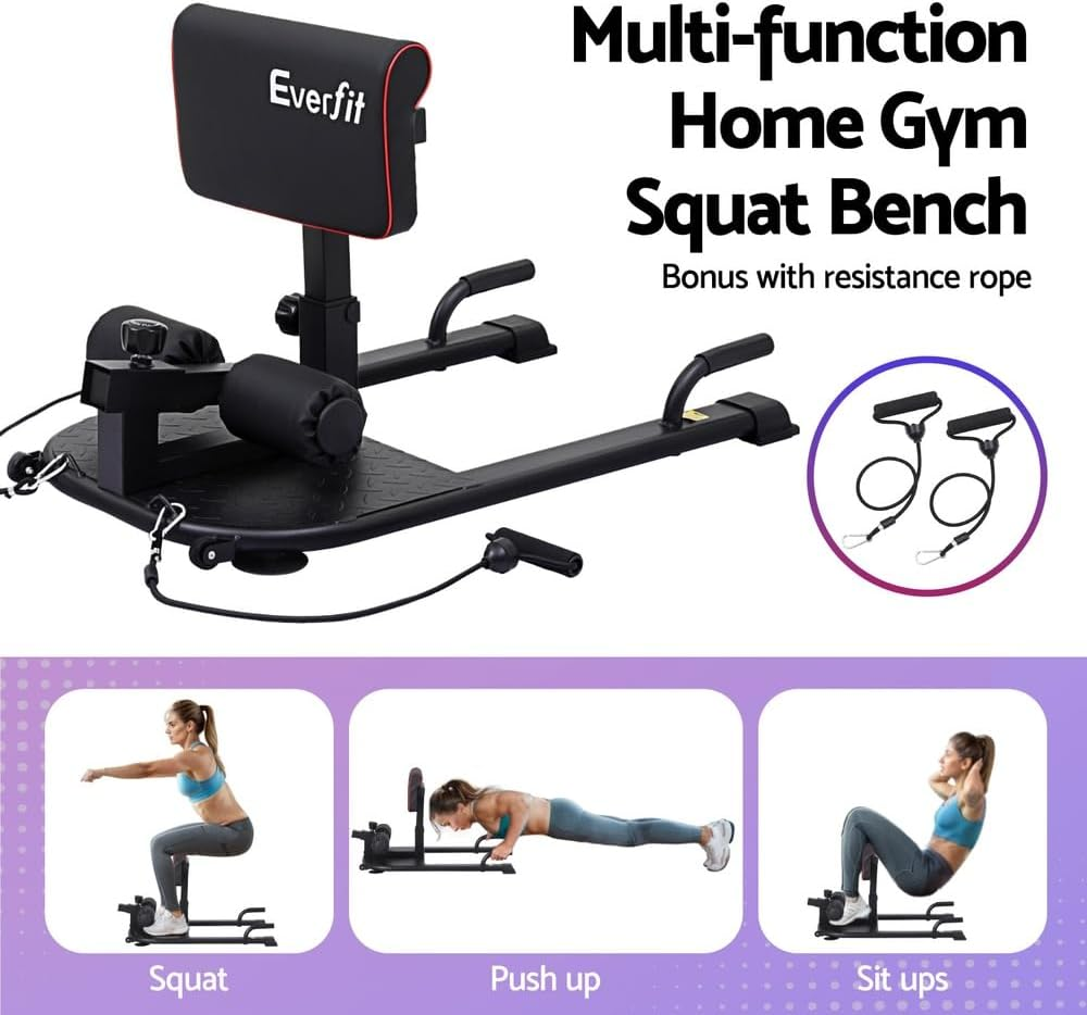 Everfit Deep Sissy Squat Weight Bench Adjustable Leg Extension Strength Training image number 2