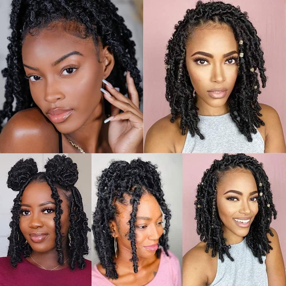 Celie 8 Packs Pre-Separated Springy Afro Twist Hair Suitable for Damaged Soft Locs Synthetic Marley Twist Braiding Hair (18 Inches, 1B) image number 6