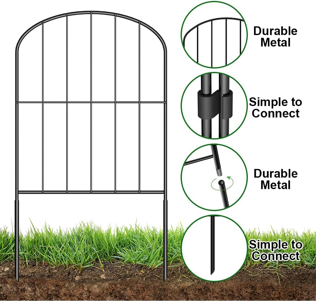 Springup Decorative Garden Fence No Dig Fence 61(H) X33 Cm(L) Animal Barrier Fence 10 Pack Fencing for Outdoor Patio Backyard image number 5