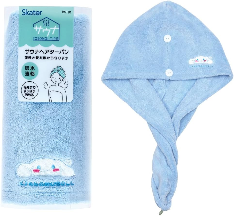 Skater BSHT1-A Sauna Hat, Quick Drying, Water Absorbent, 25.2 Inches (64 Cm), Hair Drying Towel, Chromi, Funyumaru, Sanrio