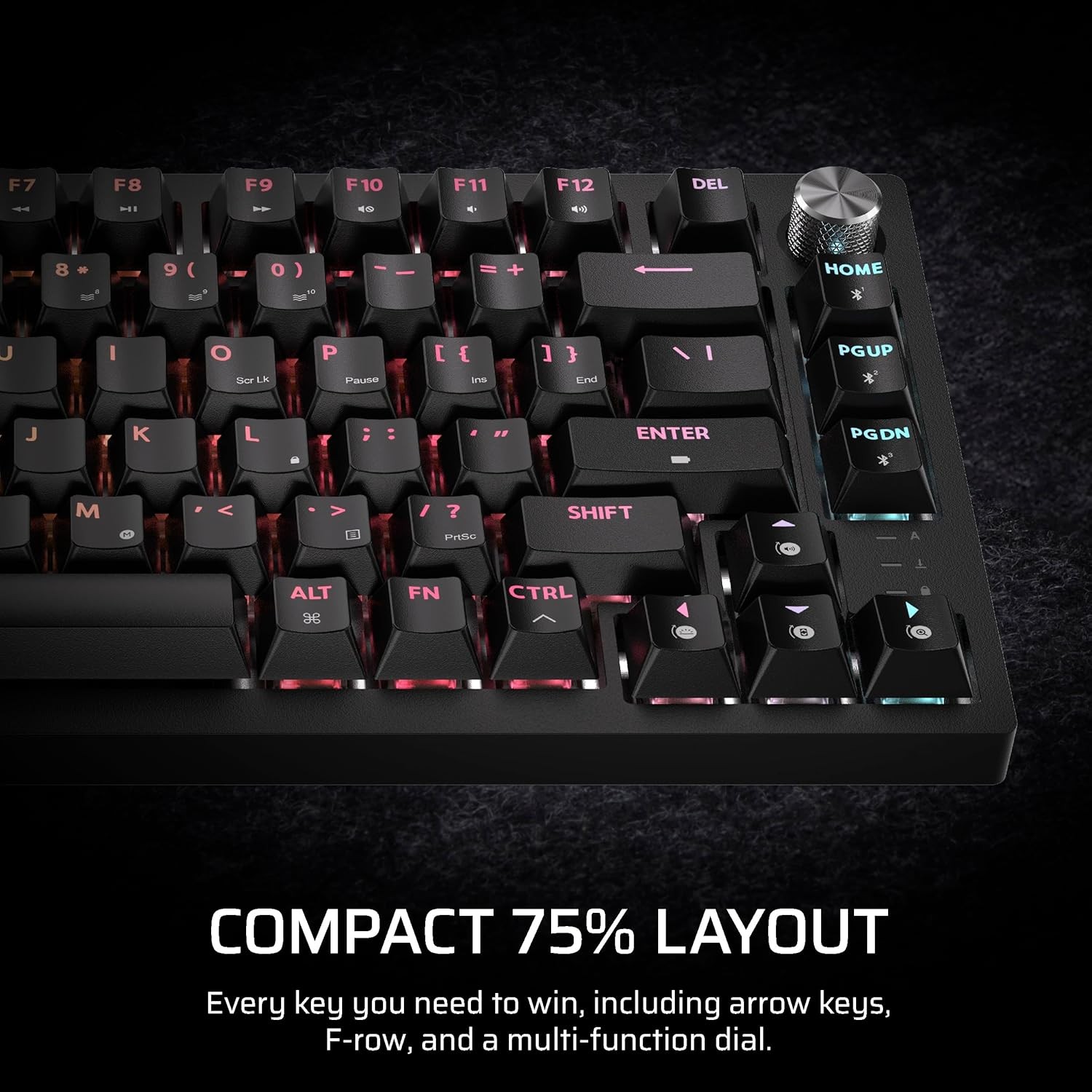 CORSAIR K65 plus Wireless 75% RGB Hot-Swappable Mechanical Gaming Keyboard &ndash; Pre-Lubricated CORSAIR MLX Fusion Tactile Switches &ndash; Dual-Layer Sound Dampening &ndash; PBT Keycaps &ndash; QWERTY NA &ndash; Black