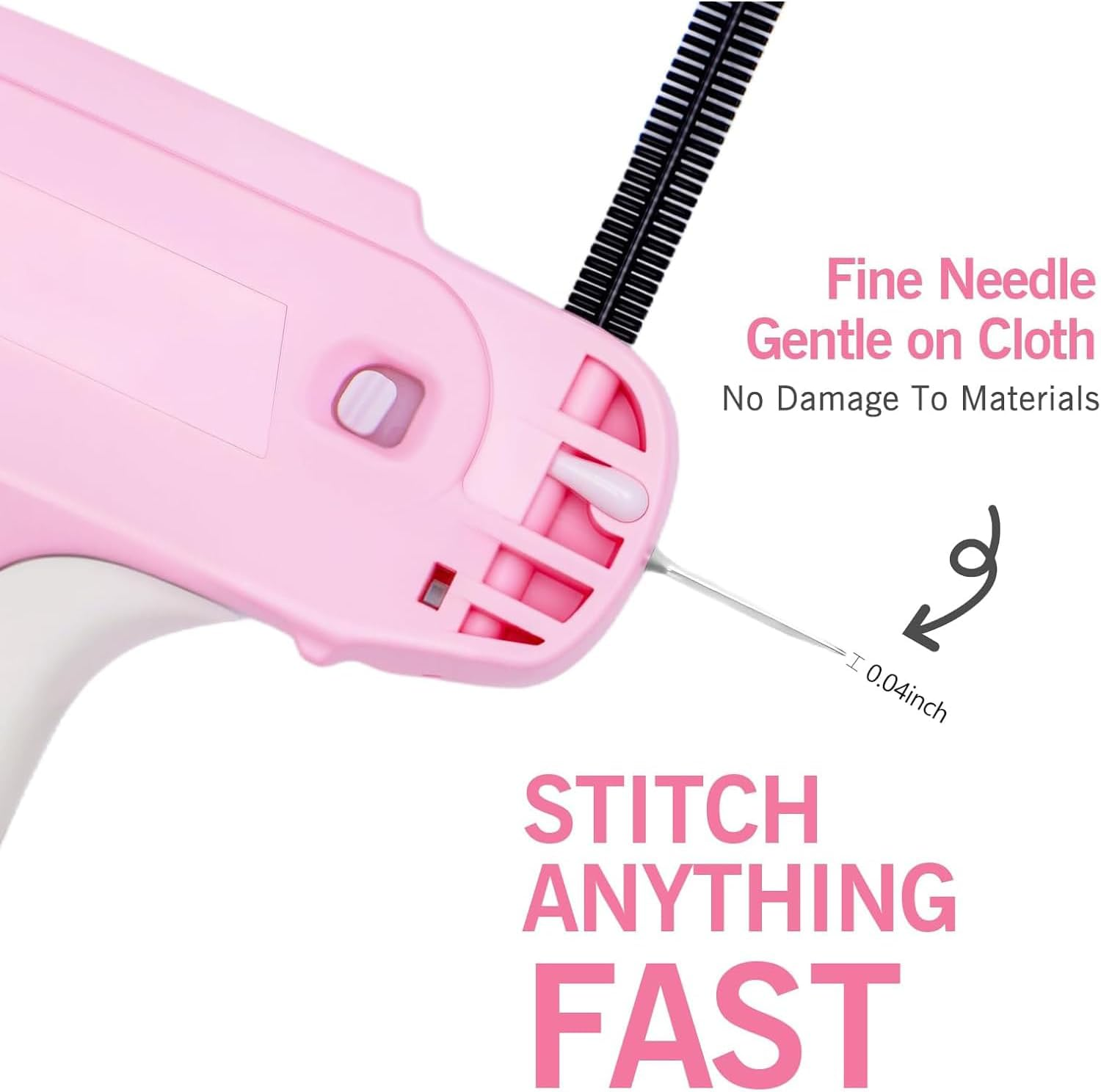 Stitch Gun for Clothes, for Temporary Fixing of Clothes - Mini Sewing Kit, Quick Clothing Fixer, Sewing Tool Kits, 1000 Black & 1000 White 5Mm Mini Fasteners, with 6 Needles